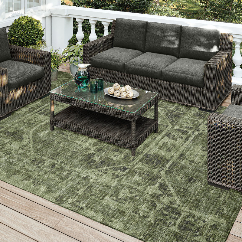 Fenwick Washable Oriental Indoor / Outdoor Rug, Rectangle 10' x 14'