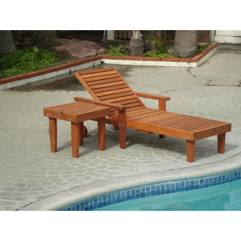 Thibeault Outdoor Wood Chaise Lounge, Super Deck