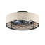 Ventilateur de plafond 20 pouces en tissu de style campagnard avec télécommande pour salon, chambre à coucher et cuisine - NON INCLUS