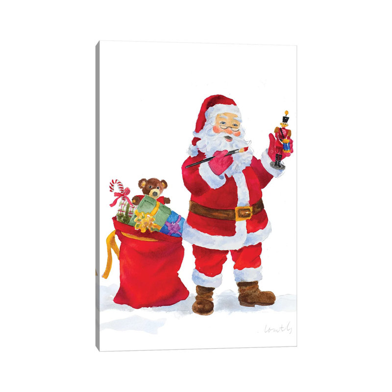 Workshop Santa by Lanie Loreth - Wrapped Canvas Gallery-Wrapped Canvas Giclée, 20.32 cm H x 30.48 cm W