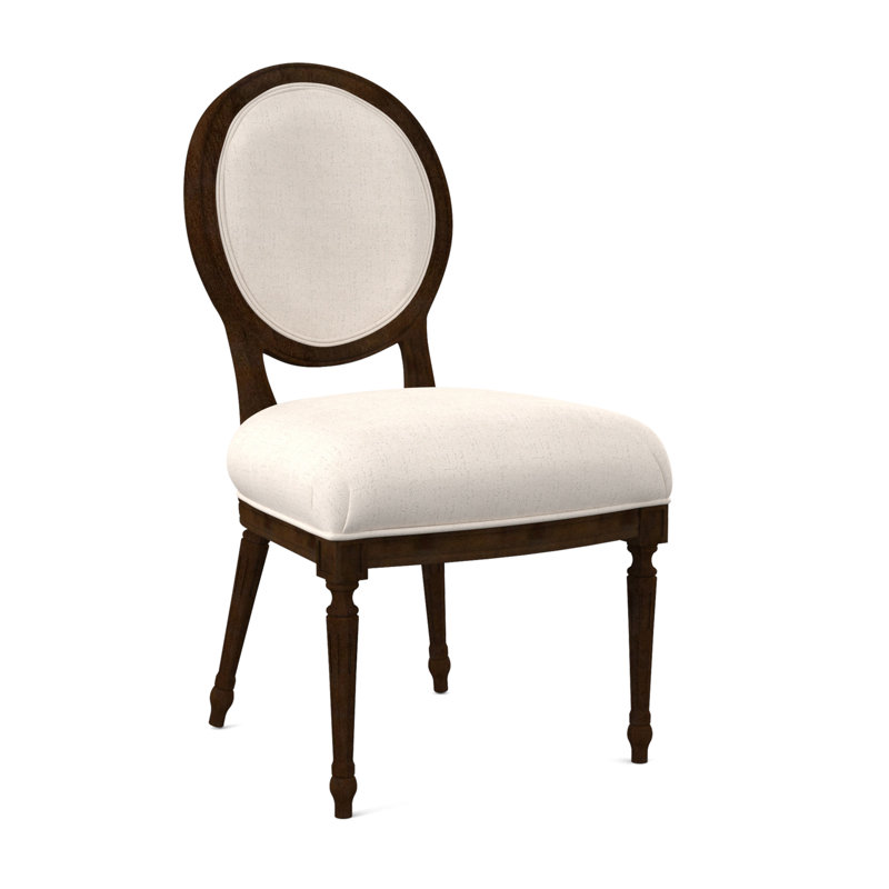 Chaise d'appoint Dauphin, Noyer noir, Ivoire de Venise