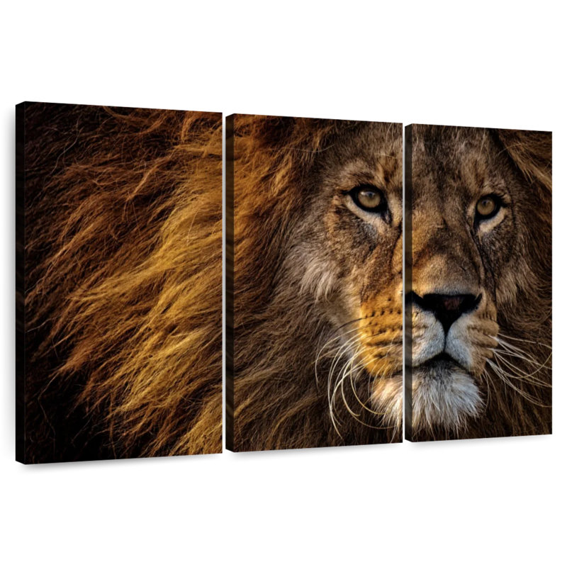 Brampt Wild Haired Lion Head, 36" H x 57" W