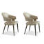 Chaise avec accoudoirs à dossier uni kaki (ensemble de 2)-793523533
