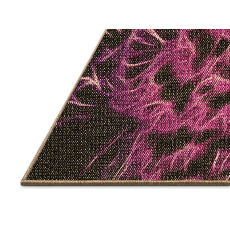 Tapis abstrait en laine rose, Rectangle 8 pi x 12 pi