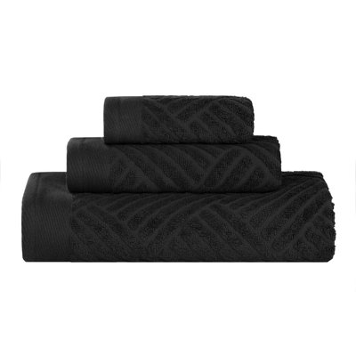 Ensemble de serviettes de salle de bain en coton égyptien texturé 3 pièces Ocilla