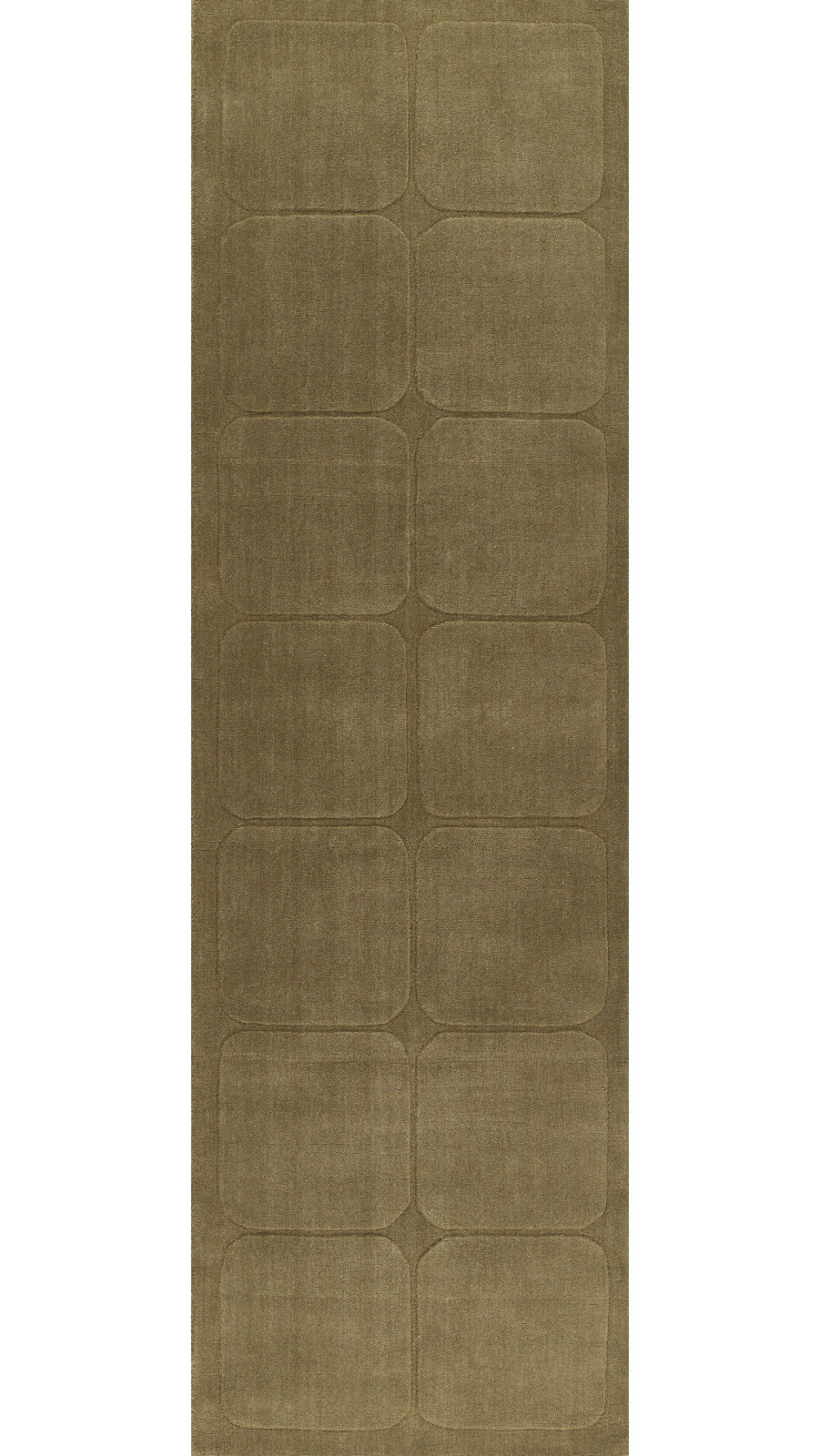 Aldery Green Hand-Loomed Geometric Wool Rug, 2'3" X 8' Runner