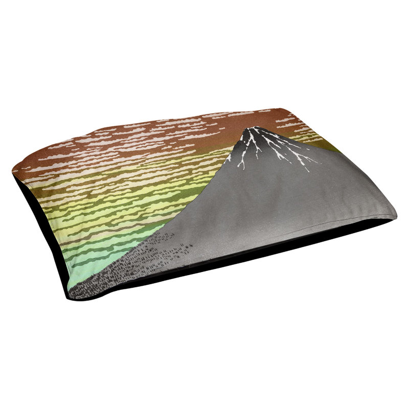 Coussin pour chien d'intérieur / extérieur Burkart, Moyen (H 14 po x l 42,5 po x P 32,5 po), Orange / Gris / Jaune