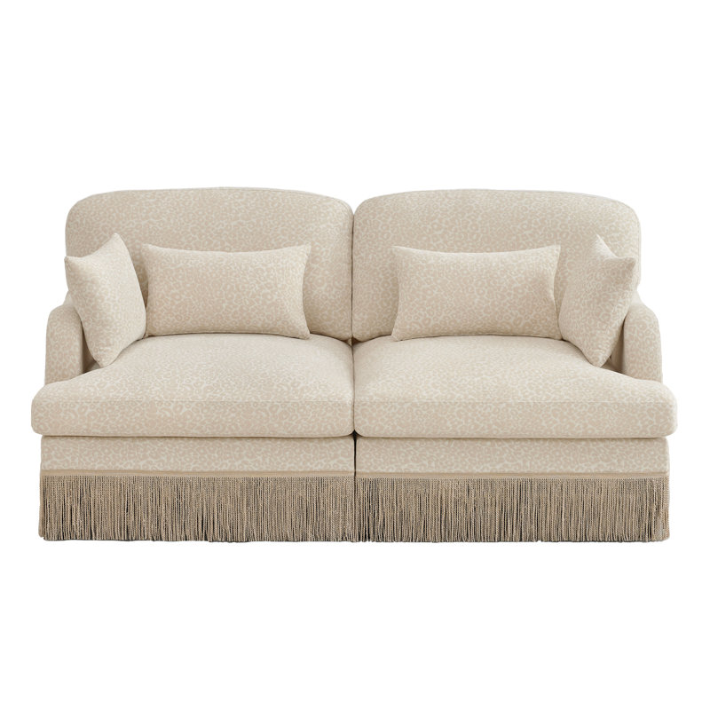 Deep Seat Sectionals, Chenille Leopard Modern Tassel Sofa For Home