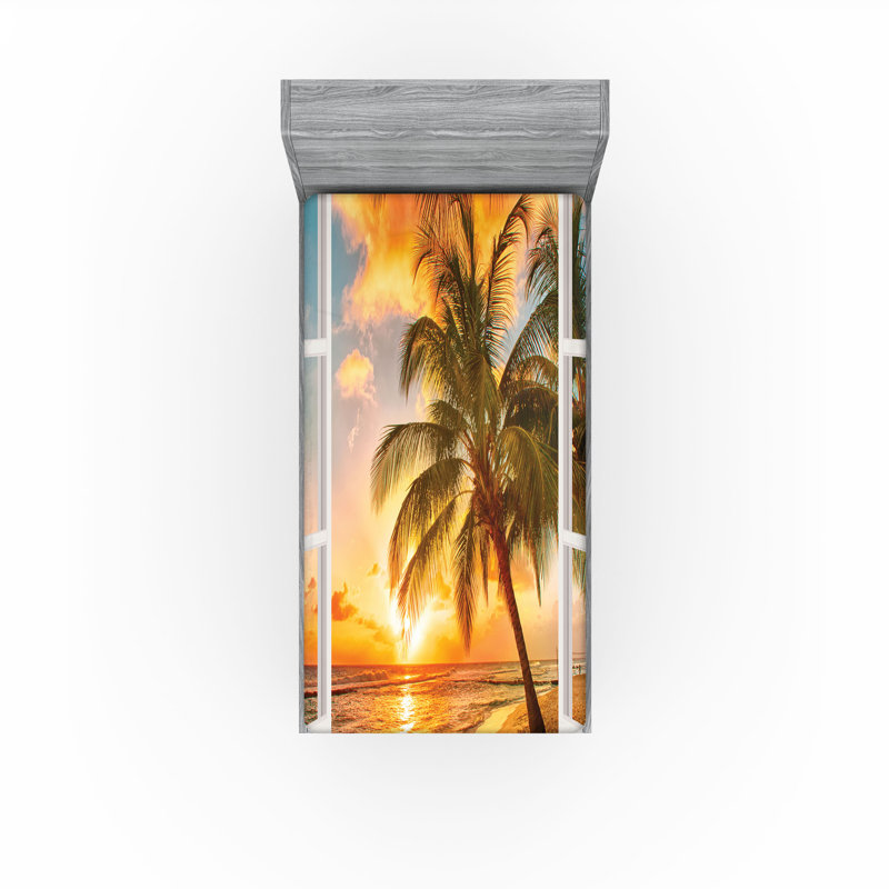 Multicolore drap de mer Ambesonne, Drap-housse pour lit simple
