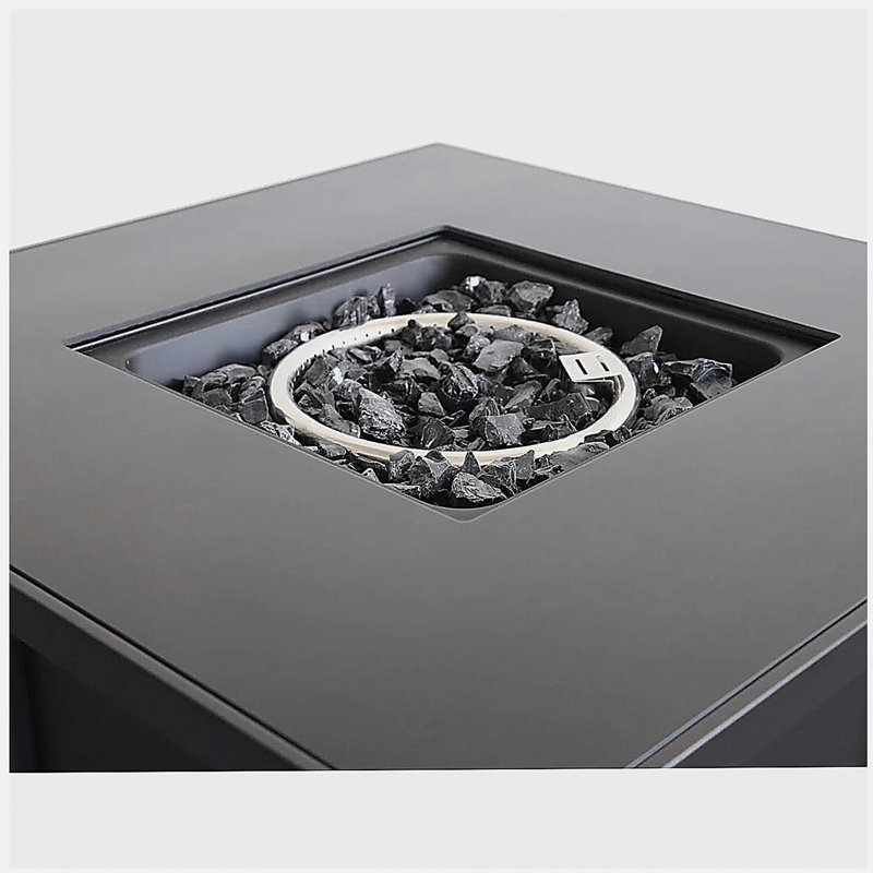 Foyer en métal thermolaqué avec toit en verre fumé