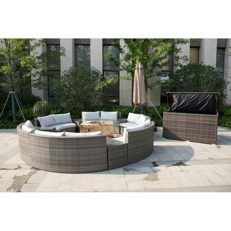 12 - Person Patio Conversation Set with Cushions