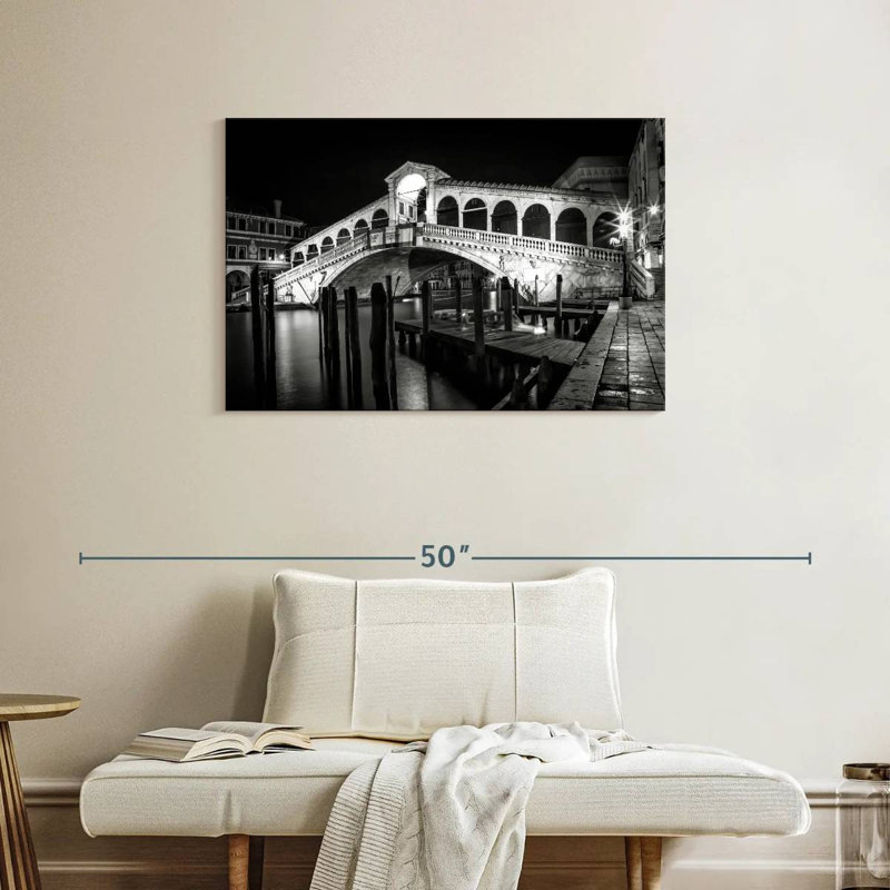 Pont Lilie Rialto la nuit, H 24 po x l 36 po