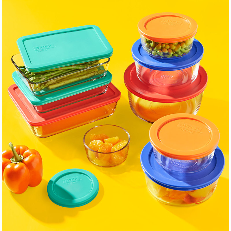 Pyrex 9-Pack Glass Food Storage Container Set with Lids, Mixed Sizes