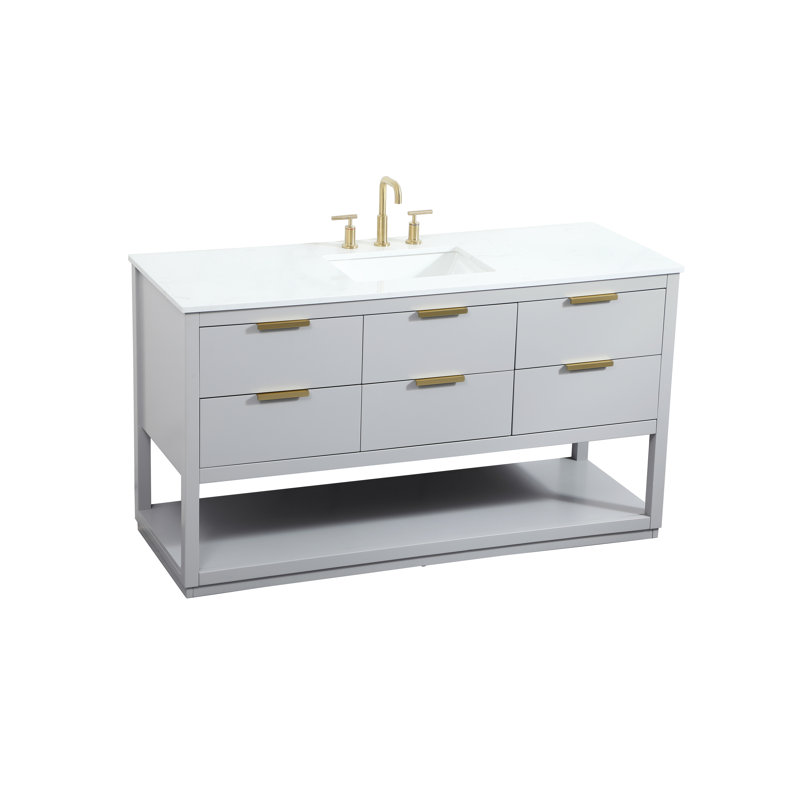 Ensemble de meuble-lavabo simple 60 po Felicity, Gris
