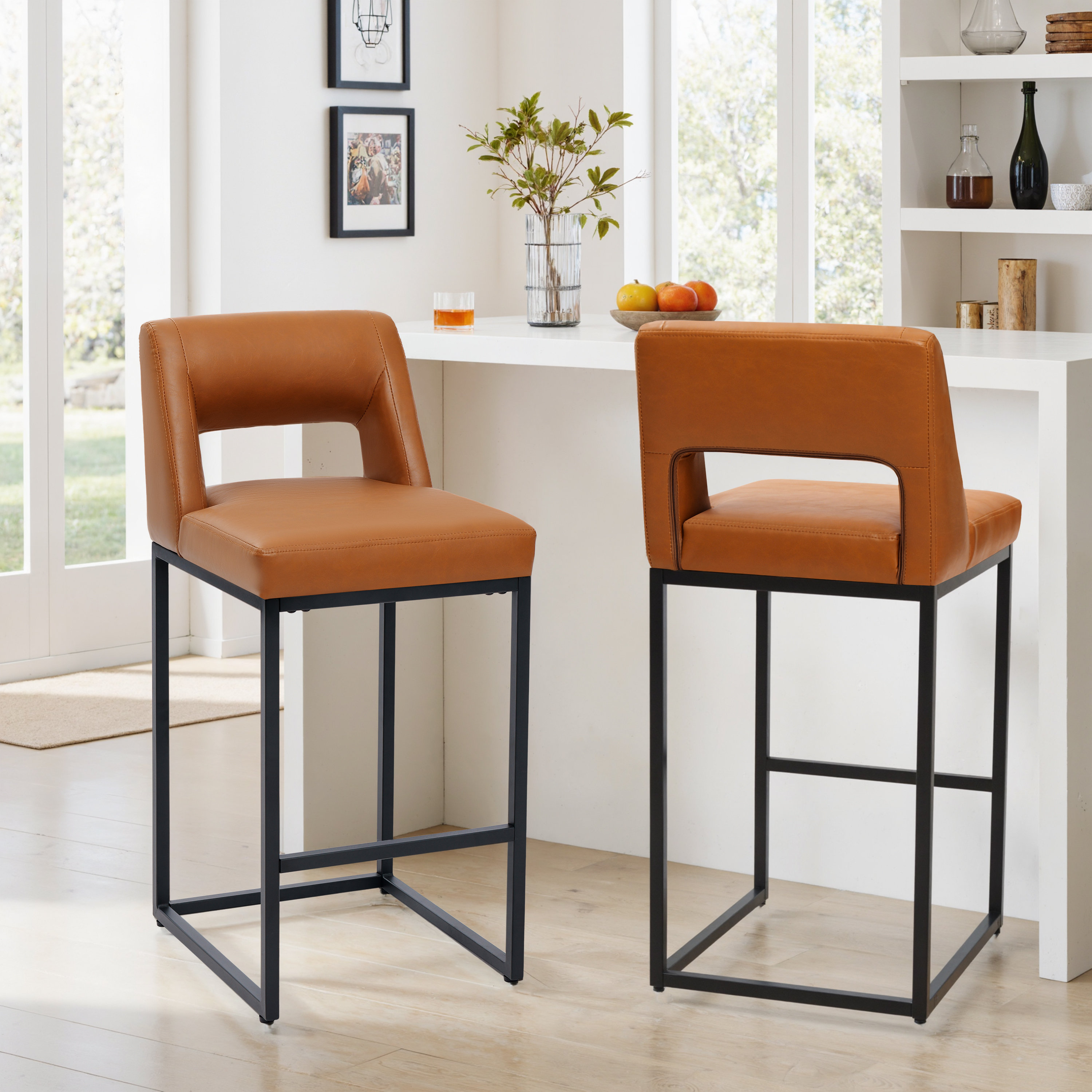 Metal Bar Bar Stools 24 Inch Seat Height LUE BONA Alexander 24