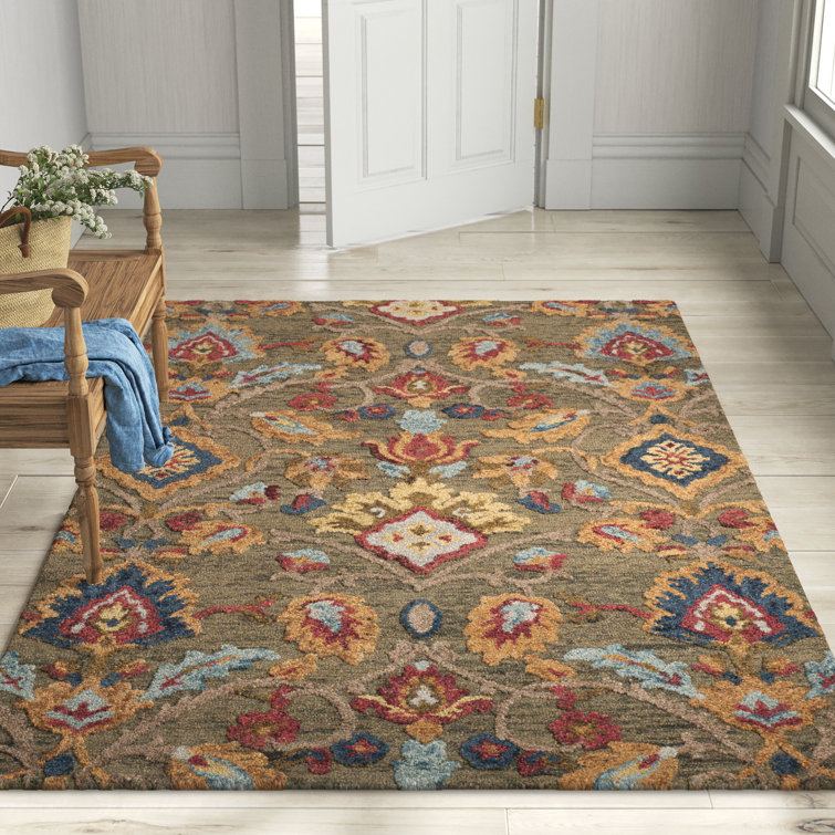 Floral Wool Hand Tufted Area Rug