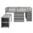 Low Study Twin Loft Bed with Cabinet and Rolling Portable Desk-917339902