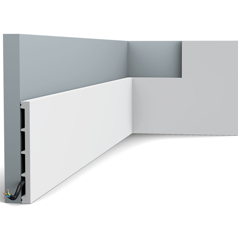 1/2 in D x 5-7/8 in W x 78-3/4 in L Primed White High Impact Polystyrene Baseboard Moulding