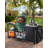 Grill Table For Egg Style Kamado Griller, Heavy Duty Outdoor Grill Station Prep Table With Storage, Garbage Bag Holder, Hooks, Paper Towel Rack, Wheels, Compatible With Egg Kamado Griller