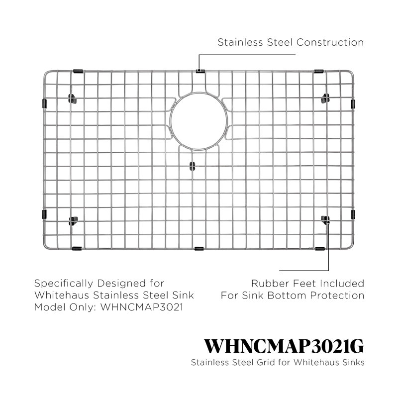 Whitehaus stainless steel kitchen sink grid for sink model WHNCMAP3021