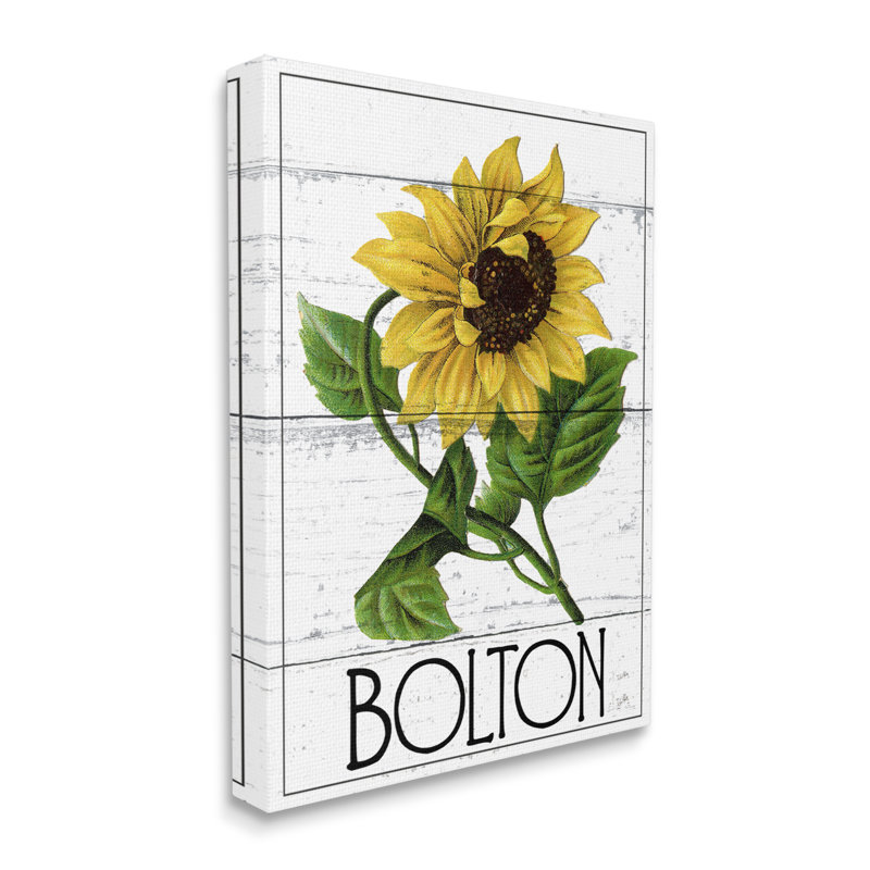 «Rustic Sunflower Blossom cmw-113», art mural personnalisé, H 20 po x l 16 po, Toile tendue, Oui