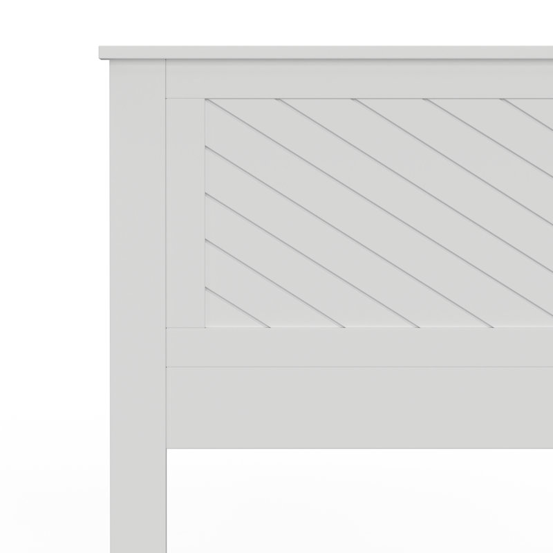 Chalco Solid Wood Headboard With Chamfer, Full, White