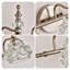 Éclairage pour meuble-lavabo de salle de bain à trois lumières de style rétro au fini nickel-923246559