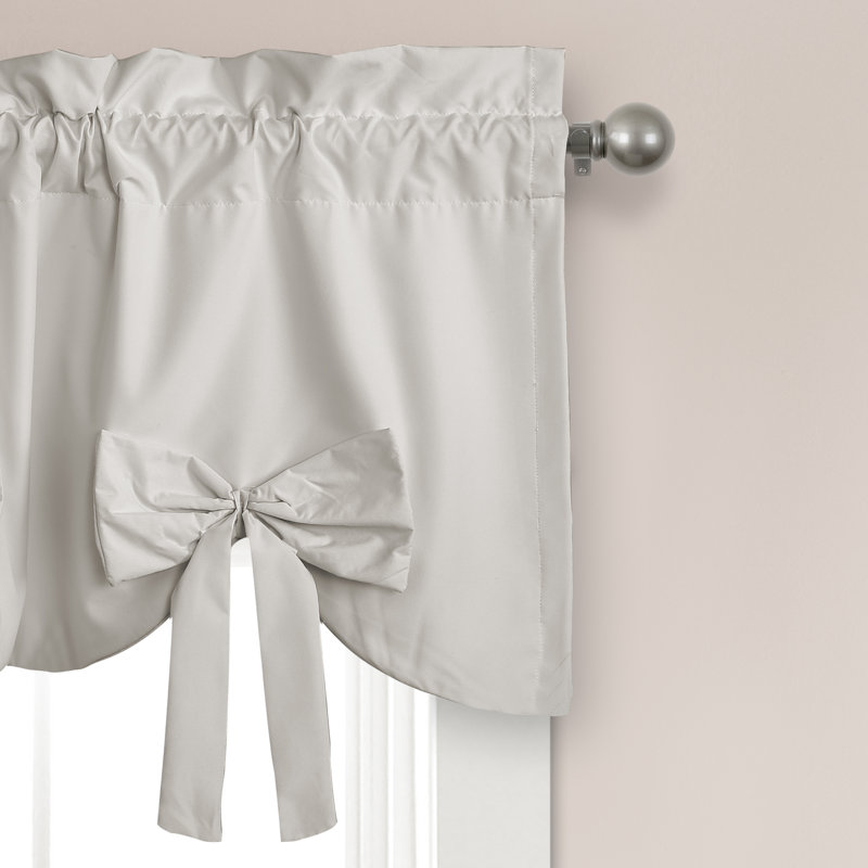 Lush Decor Melody Bow Single Window Valance, Gris clair