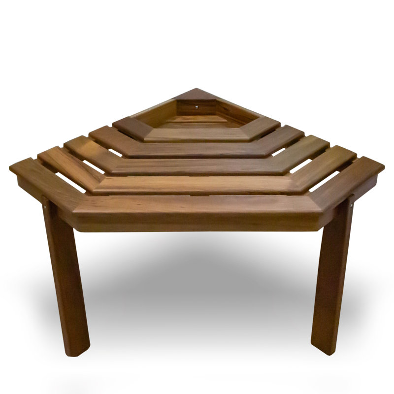 Tabouret de coin de douche en teck