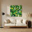 Abstrait formes 56, art mural en métal vert