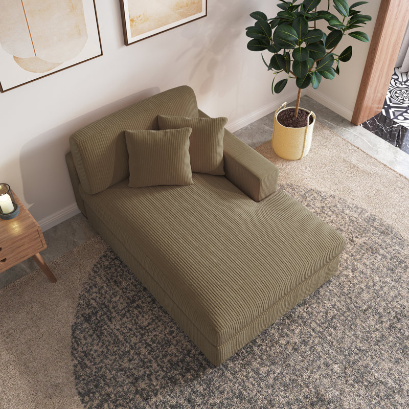 Milbrey Desborough Chaise Lounge, Right Hand Facing, Camel