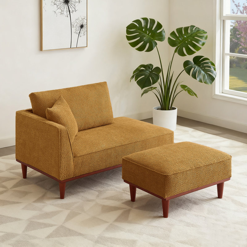 Lounges Chaise+Ottoman, Orange