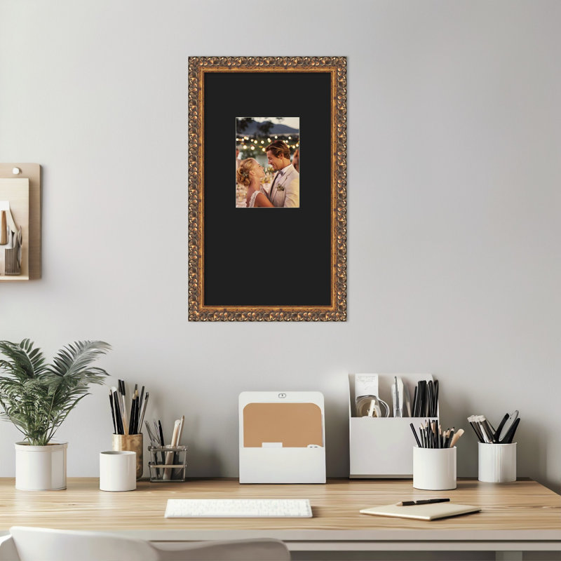 Cadre photo en bois antique bronze, Noir lisse, 10 x 18 emmêlés à 5 x 7