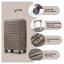 Ensemble de valises rigides 3 pièces avec serrures TSA - Valises en ABS brun clair (20 po, 24 po, 28 po)