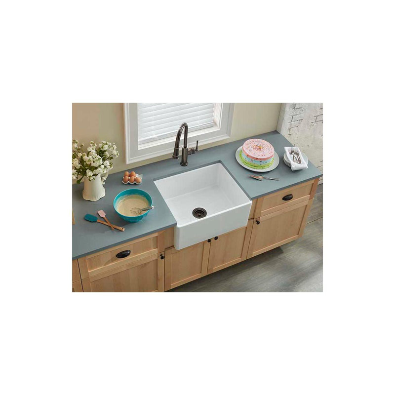 Évier de cuisine Elkay Fireclay L 25 po x l 19 po, Blanc