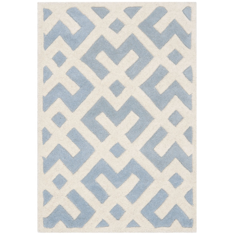 Teresita Hand Tufted Wool Geometric Rug, Rectangle 2' x 3'