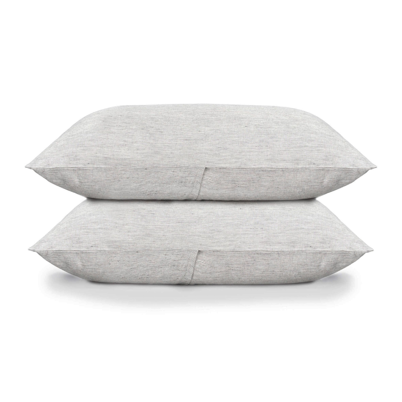 Linen Pillowcase, King Pillowcase, Shadow Pinstripe