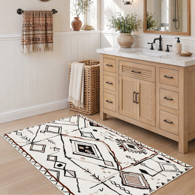 Tapis marocain bohème lavable à la machine Boho