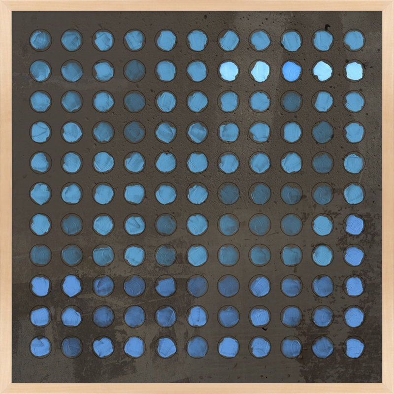 «Squared Circles Series Squared Circles 5» par Jacques Pilon - reproduction d'art encadrée, H 24 po x l 24 po x P 1,25 po