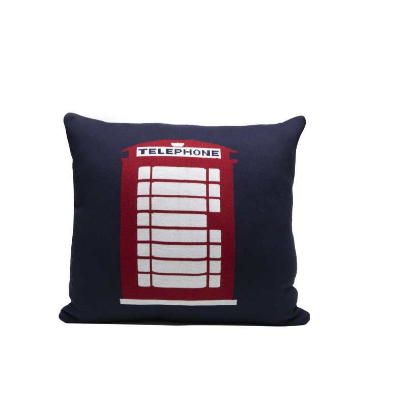 Cotton Blend Reversible Throw Pillow