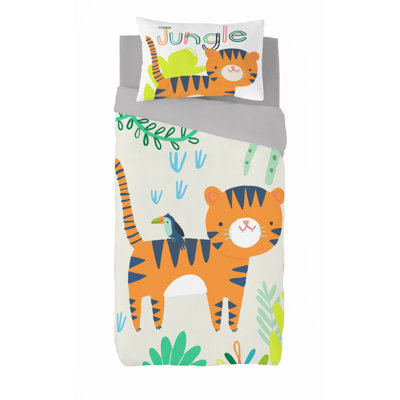 Tiger Twin 2pcs Cotton Duvet Cover Set (66"Wx86"L)