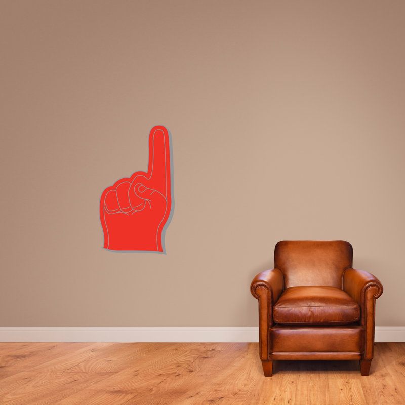 Décalcomanie murale doigts de mousse, H 33 po x l 18 po, Rouge