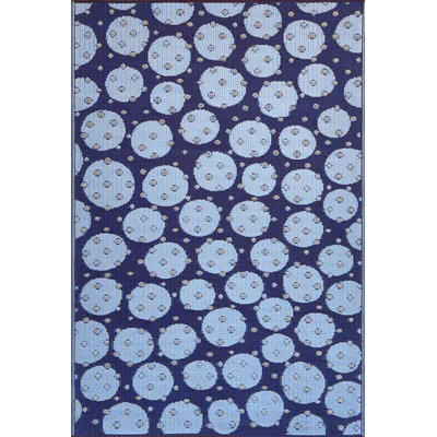 4' X 6' Double Polka Outdoor Mat, Blue
