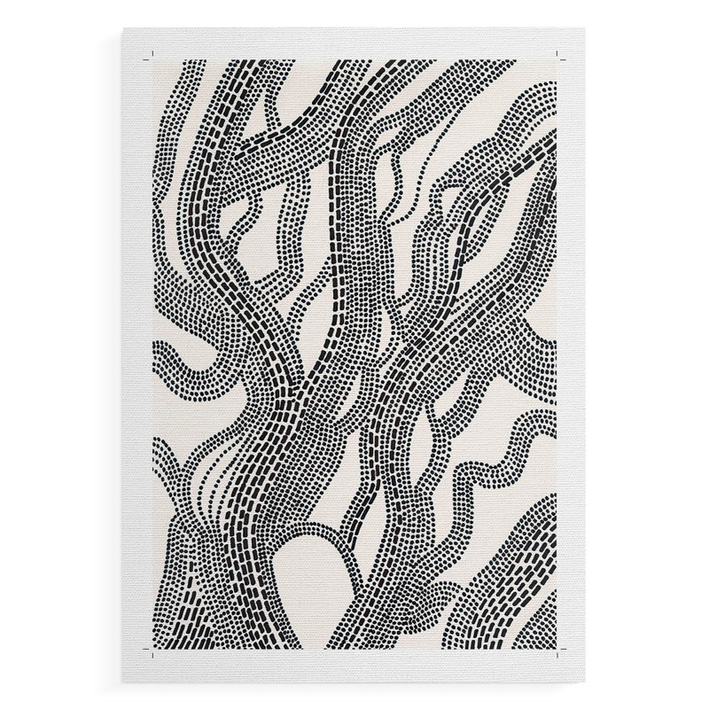 Pois et tirets I - impression sur toile seulement - non encadrée, H 18 po x l 12 po