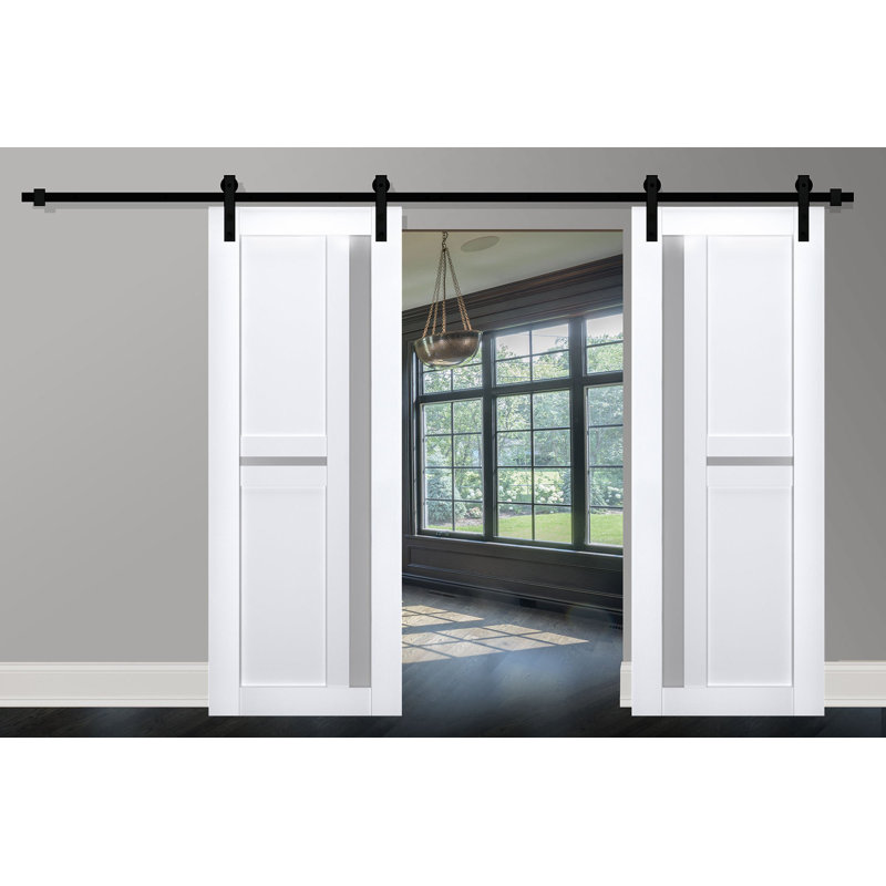 Portes de grange en bois givré Veregio, 72 po x 84 po, Blanc