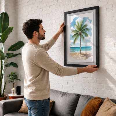 Solitary Palm Coastal - Framed Print