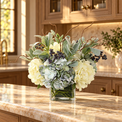 Borger Hydrangea and Berry Centerpiece