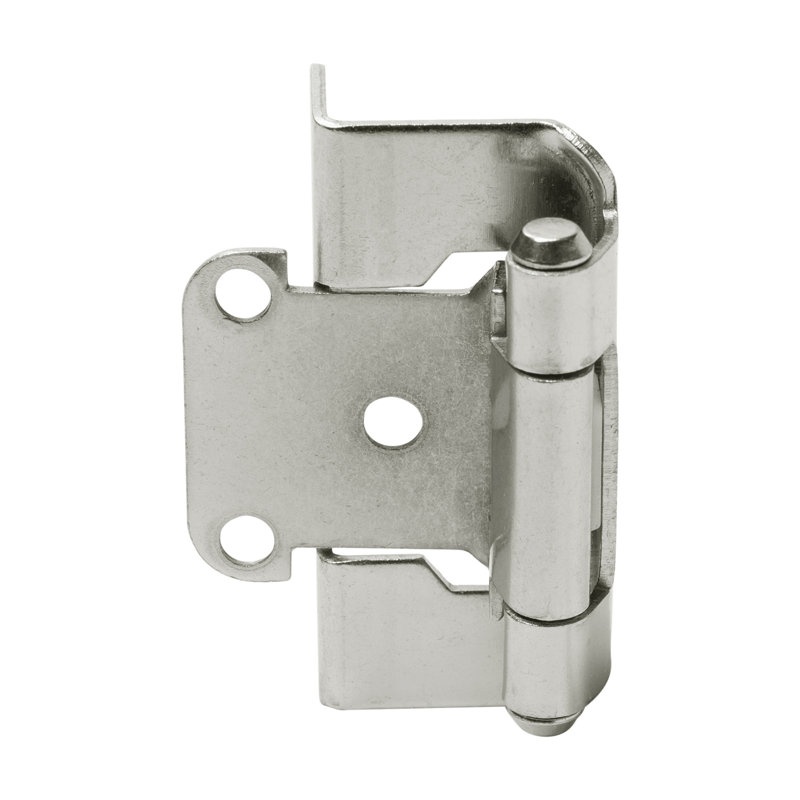 Cadre de façade semi-dissimulé à fermeture automatique 1/2 po - Nickel satiné - Charnières de porte d'armoire (ensemble de 2)
