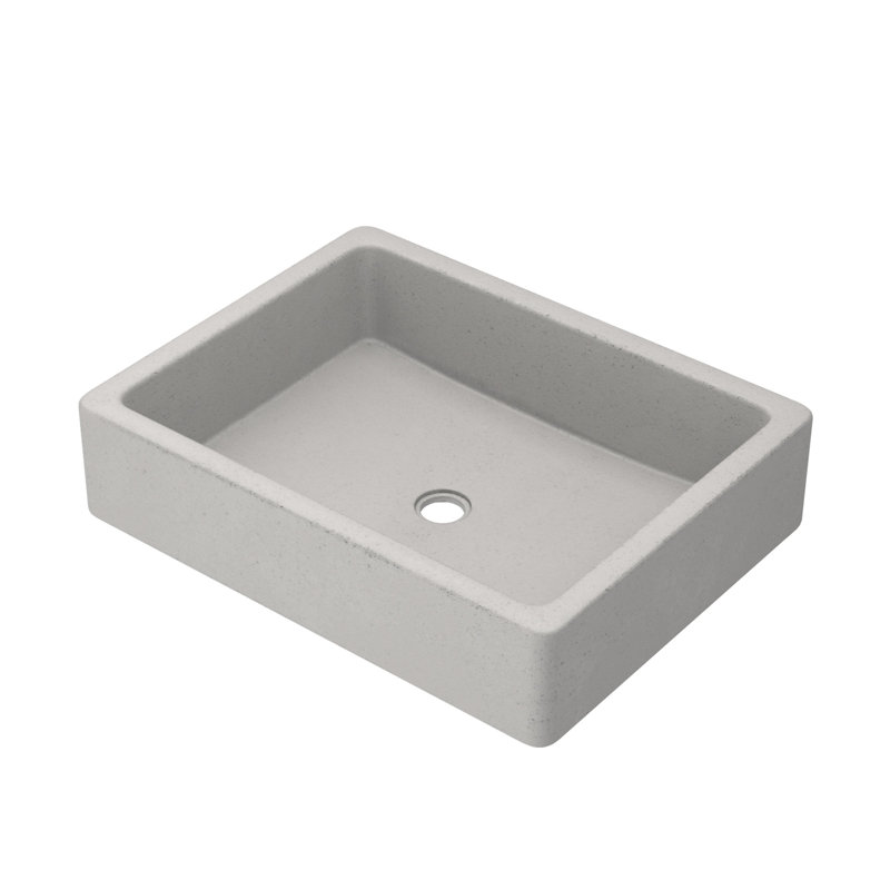Nipomo Stone Handmade Rectangular Undermount Bathroom Sink, Ash