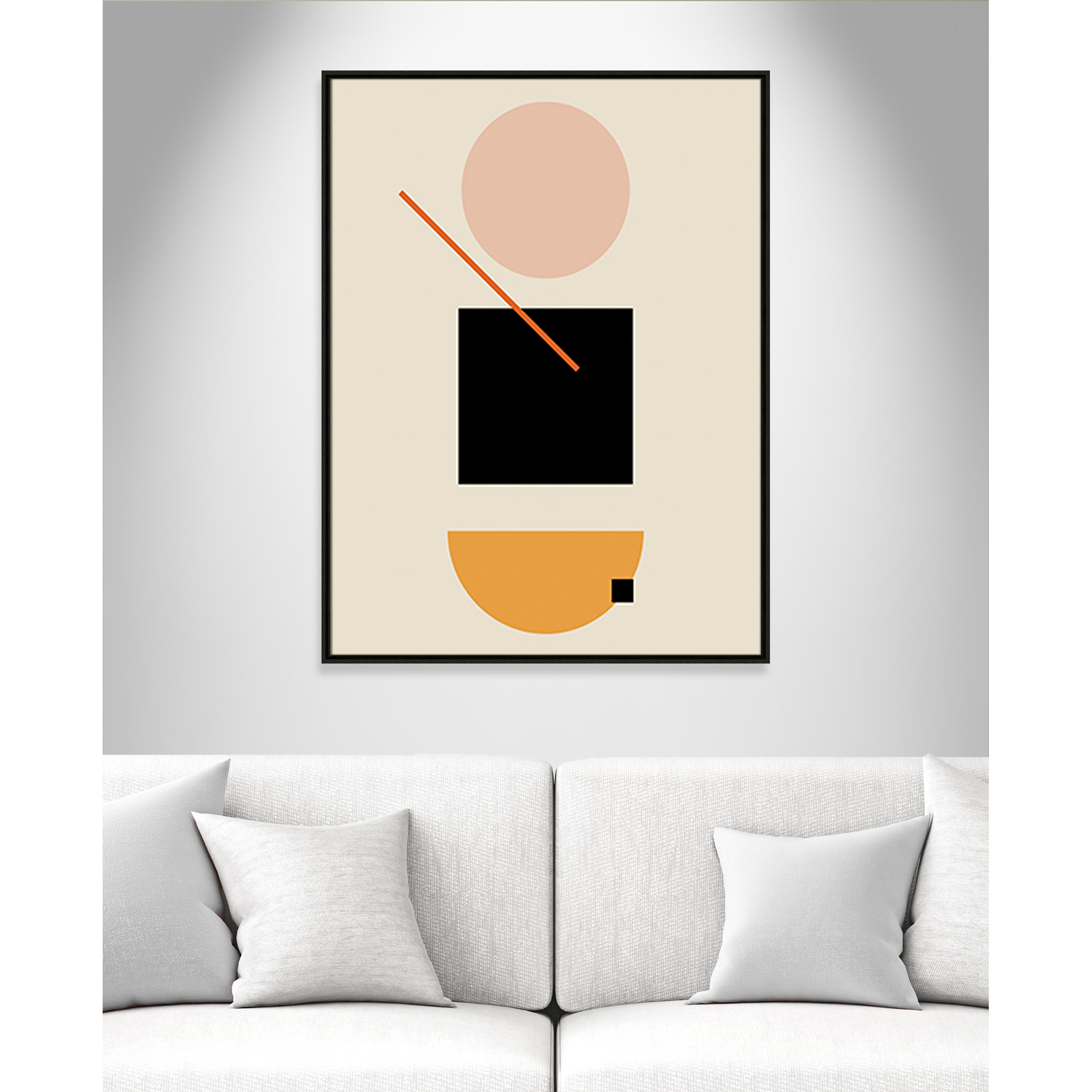 Simple Shapes by Daniela Santiago, 41.5" H x 31.5" W x 2" D, Espresso Framed